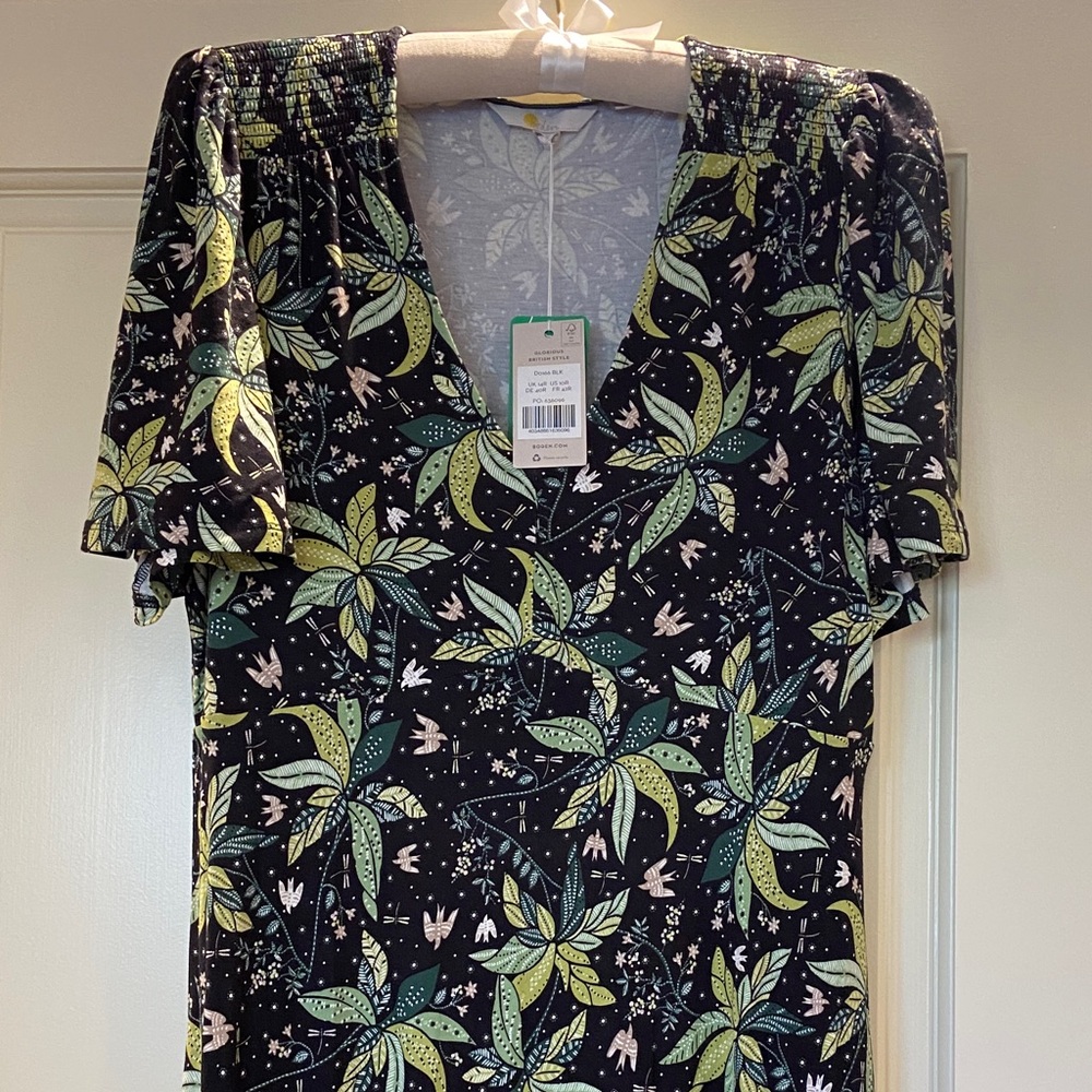 Boden Black and Green Jersey Dress